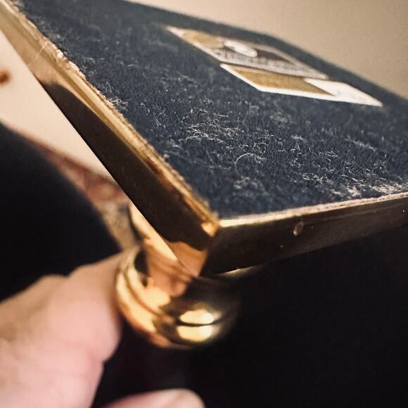 MCM Black Matte Brass look Metal Hollywood Regency Decor Decorative Crafts Inc - Picture 2 of 6